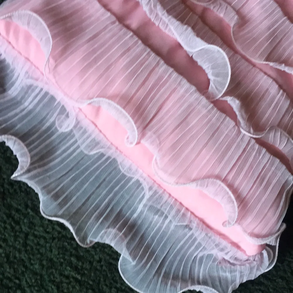 New! Lush Decor Kemmy Sissy Barbie pink rows of ruffles Drapes Little Girl Girly - Picture 2 of 10